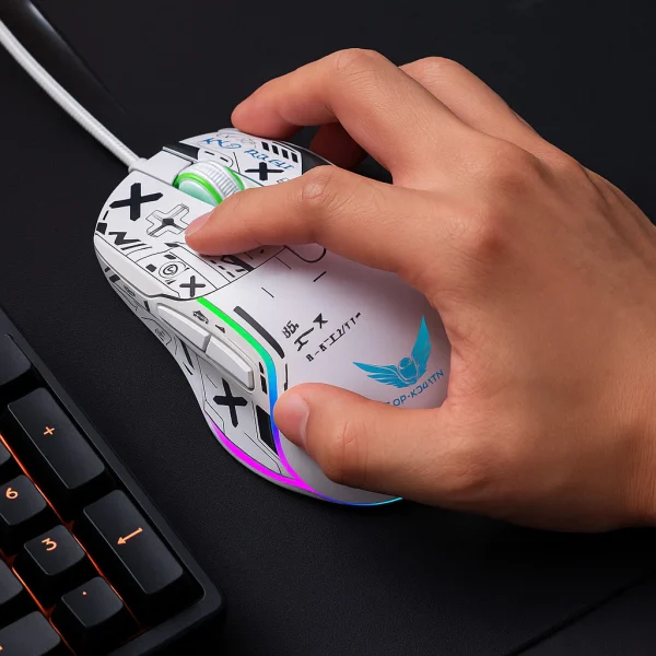 Mouse Gamer com Fio RGB Estilo Cyberpunk 16000 DPI 7 Botõe - Imagem 2